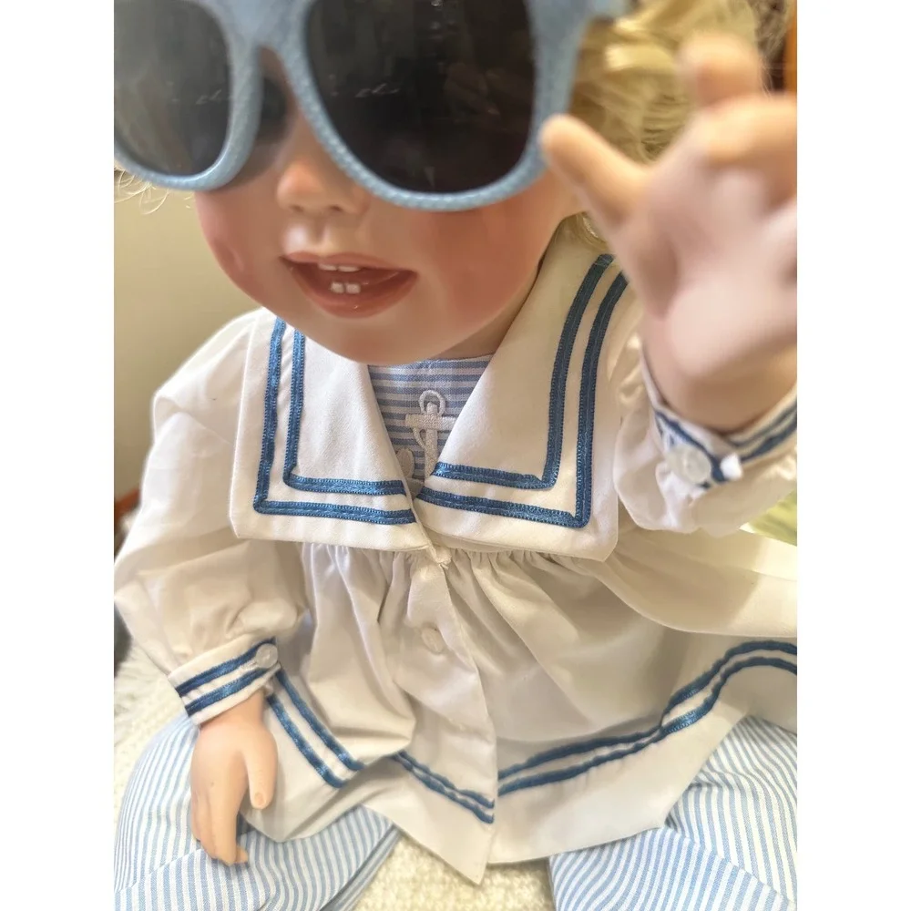 Vintage 1991 Hamilton Collection Michelle Porcelain Doll Sailor Outfit 18